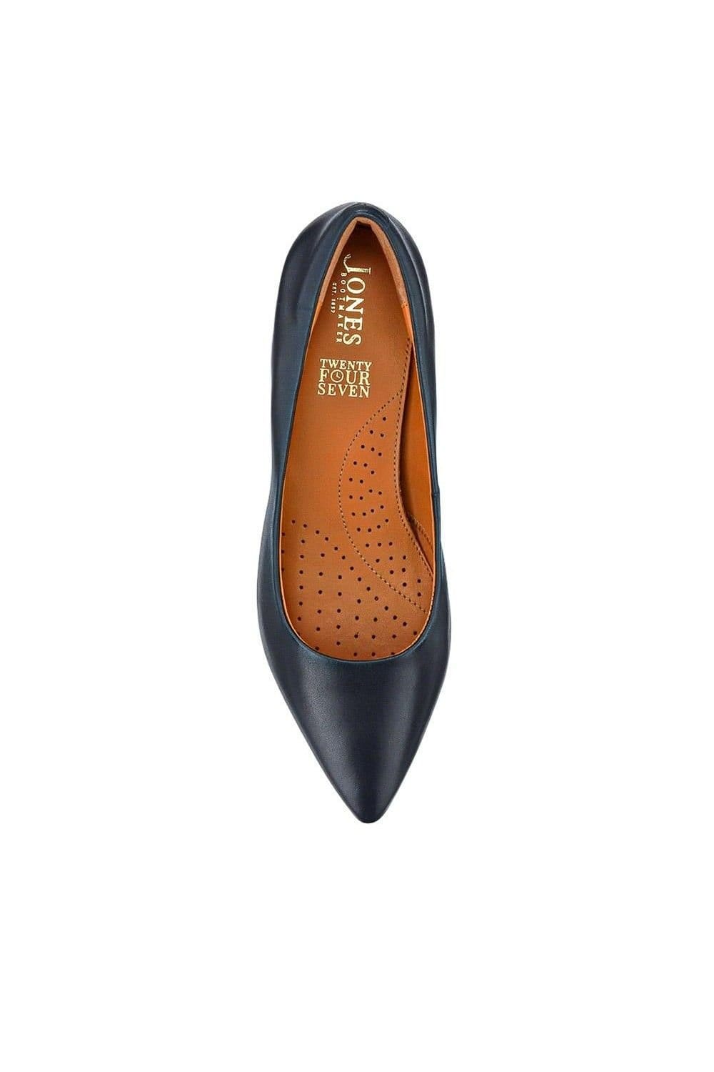 Jones Bootmaker Jones Bootmaker Women's Sunstone Wide Leather Court Shoes in Navy - 4
