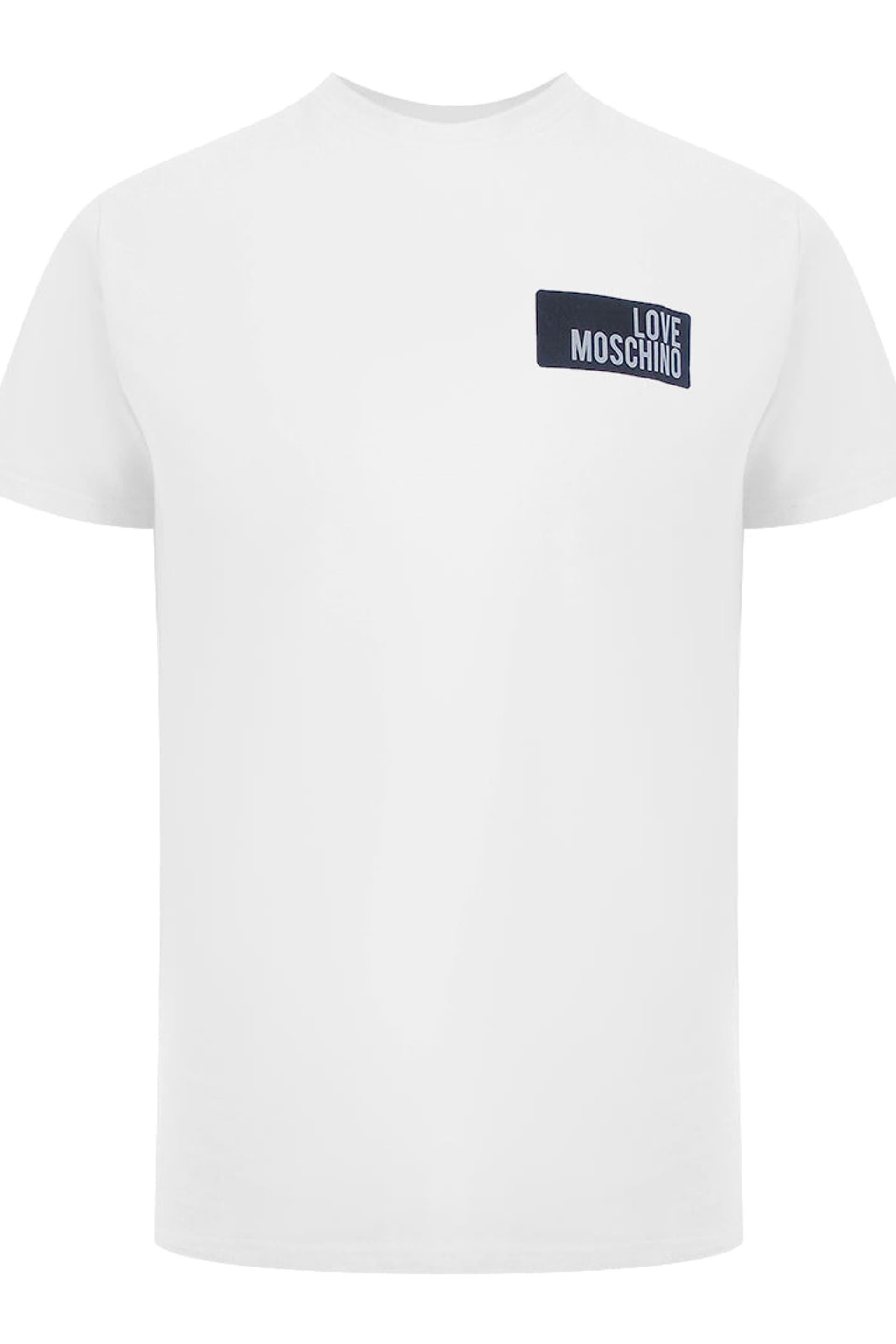 Love Moschino Love Moschino Men's Short Sleeve Crew Neck T-shirt in White