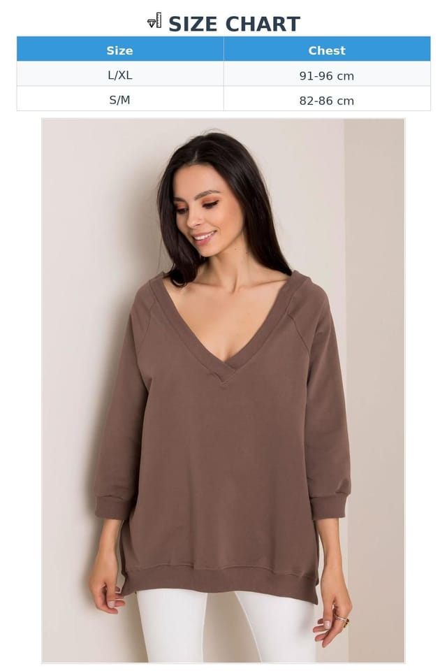 Love Lace Love Lace Women's Loose Fit Heart Neck Sweatshirt in Brown - 3