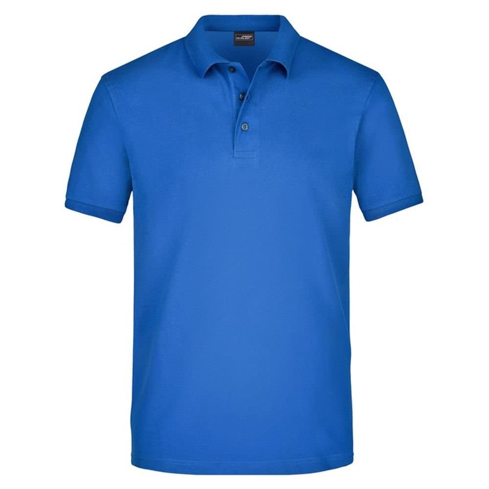 James and Nicholson James and Nicholson Men's Piqué Elasticated Polo Shirt in Blue