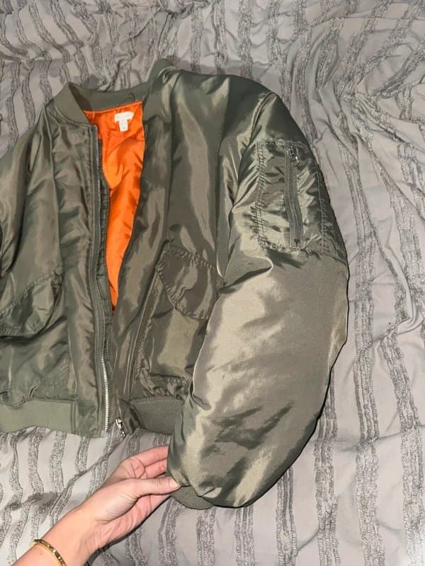 Topshop Topshop Oversized Khaki Bomber Jacket
