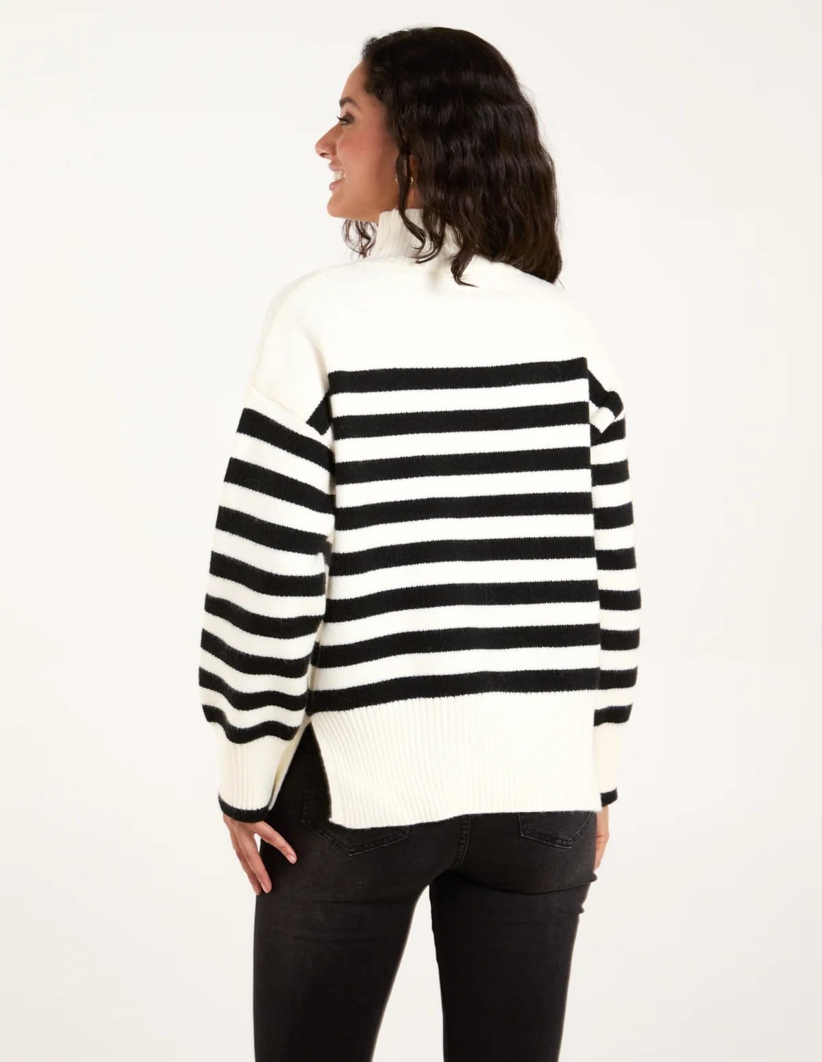 Blue Vanilla High Neck Striped Jumper - 4