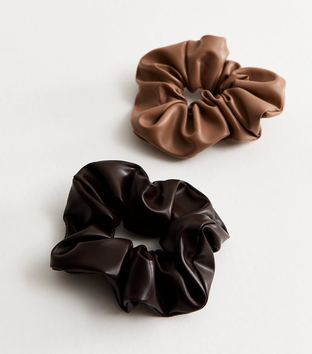 New Look Pack Of 2 Faux Leather Scrunchie New Look