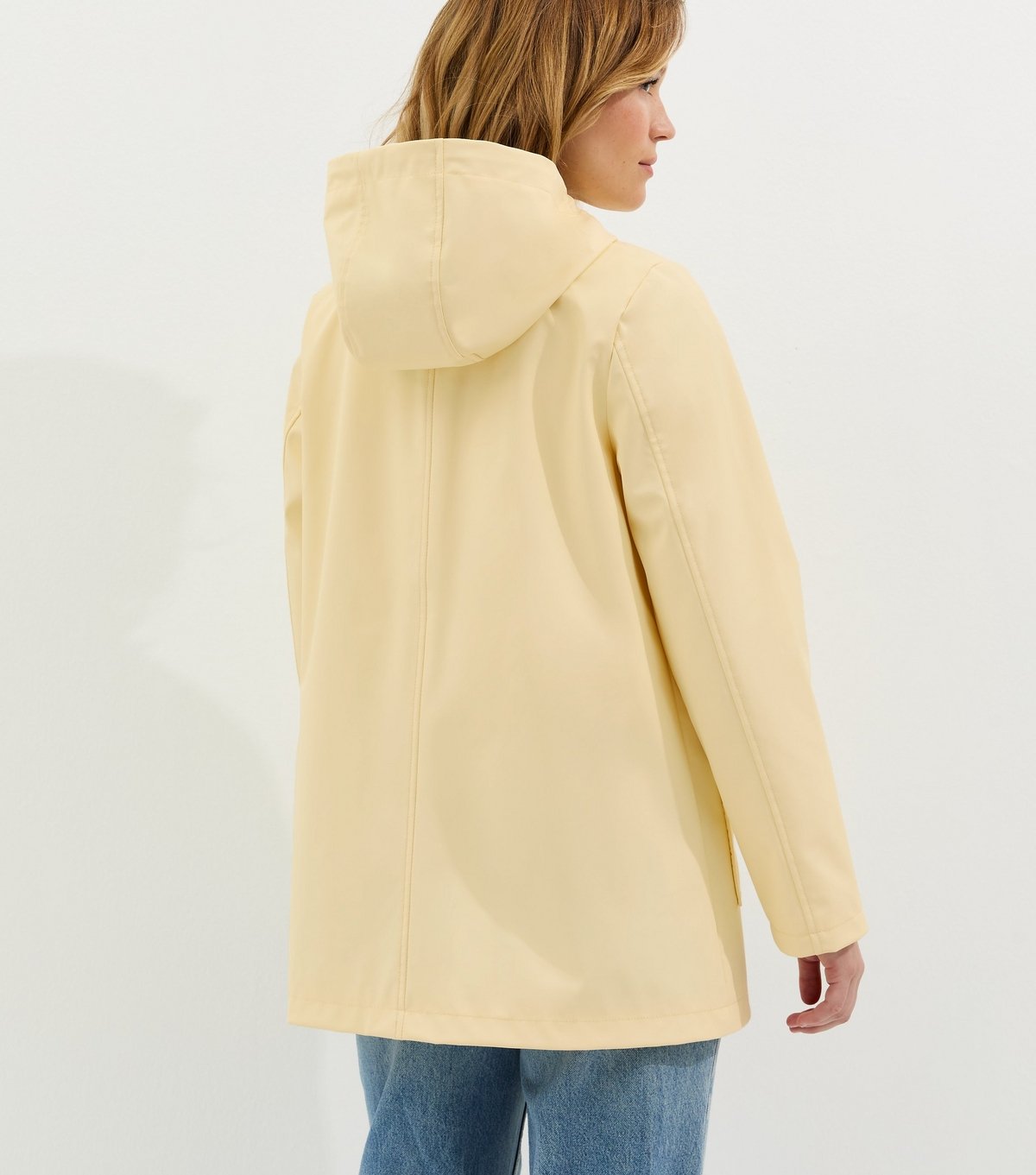 New Look Women's Light Yellow Water Resistant Drawstring Hood Rain Anorak New Look - 4