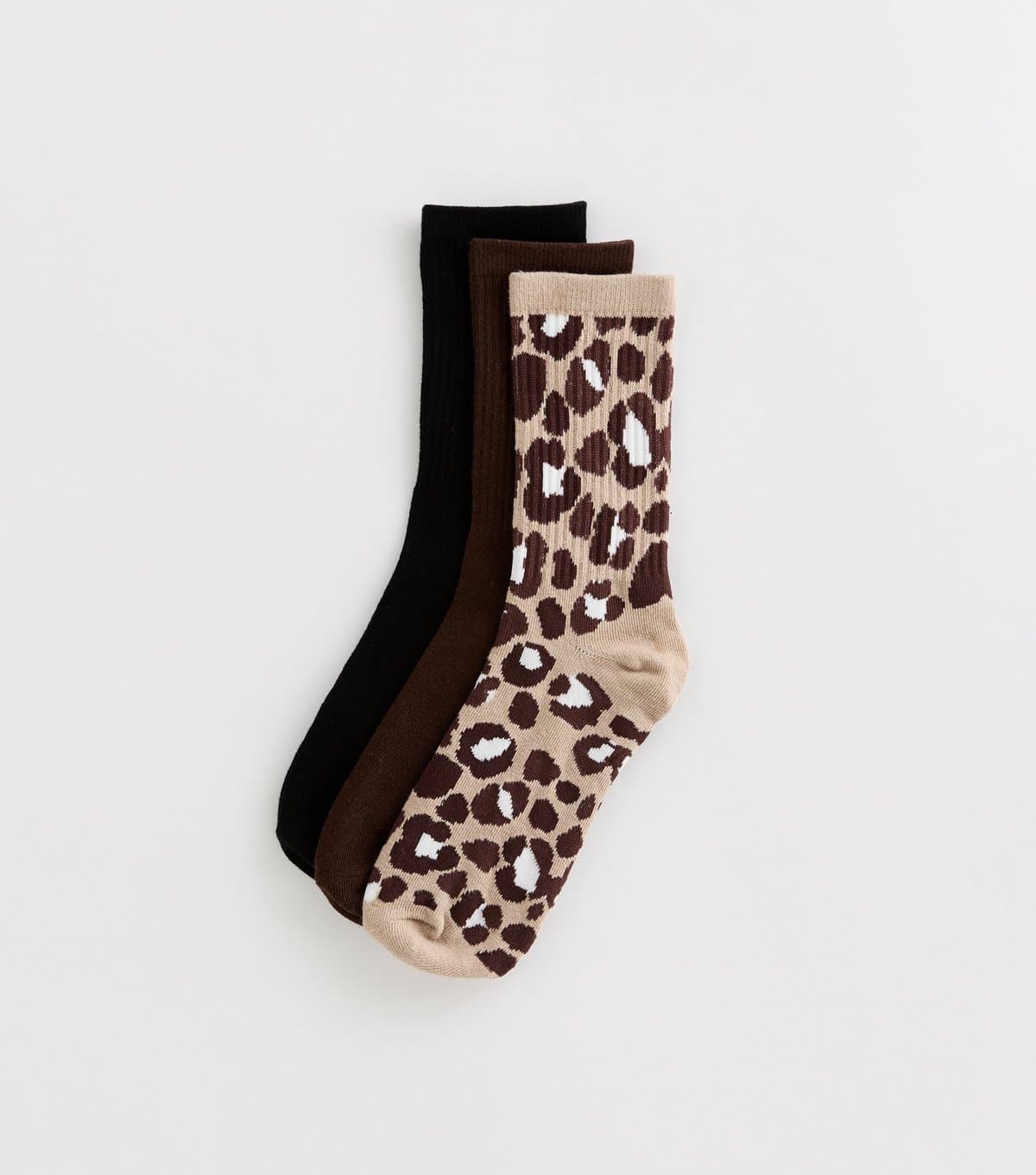 New Look Pack of 3 Leopard Print Tube Socks New Look