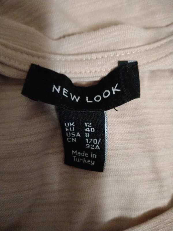 New Look New look, beige t-shirt, UK 12 (386)