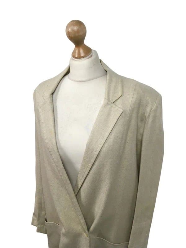 Wallis Wallis exclusive womens blazer jacket size medium 12 silk & linen creameu40