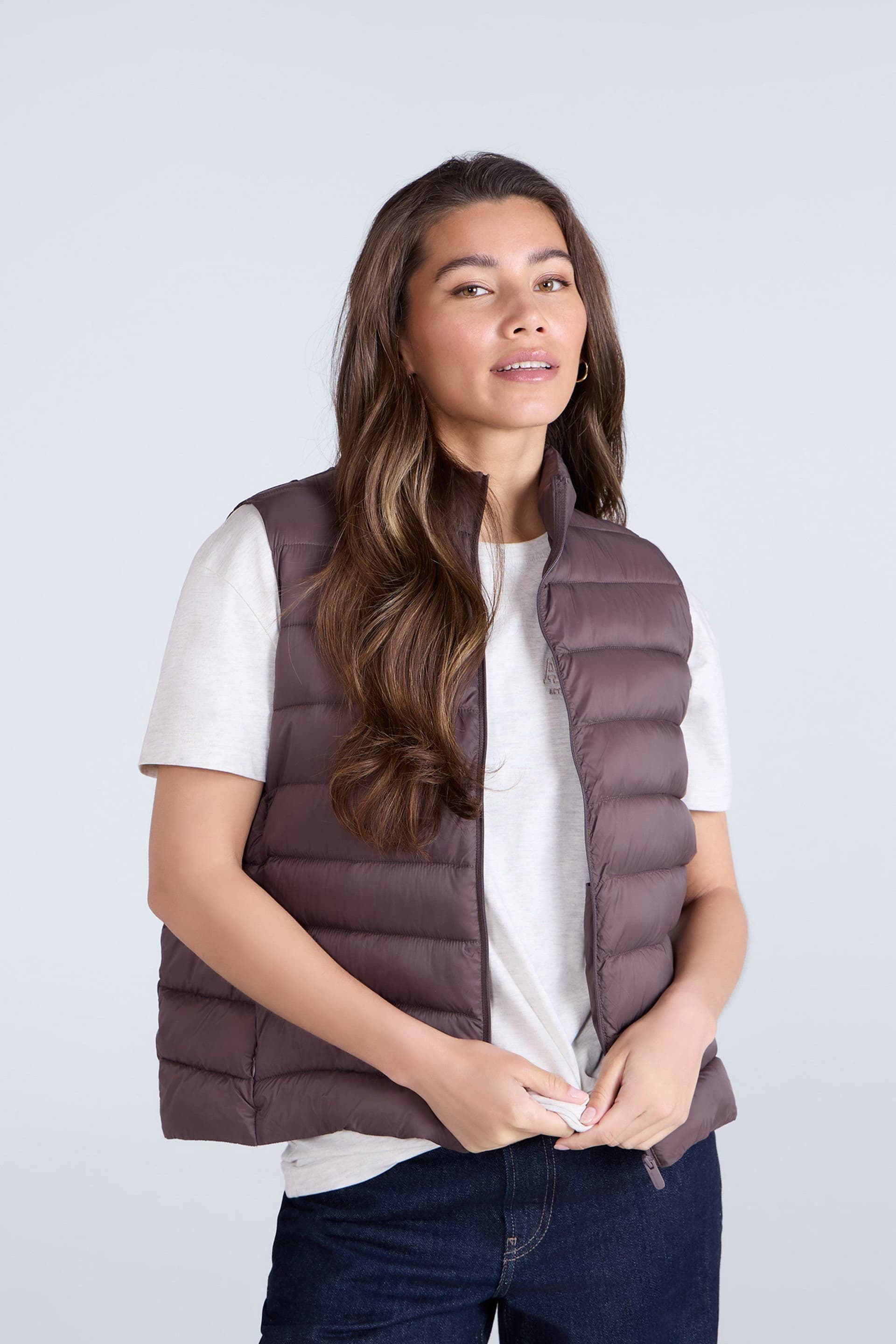 Animal Animal Women's 'Light Cosi' Lightweight Water Resistant PFC Free Warm Padded Gilet in Dark Mauve