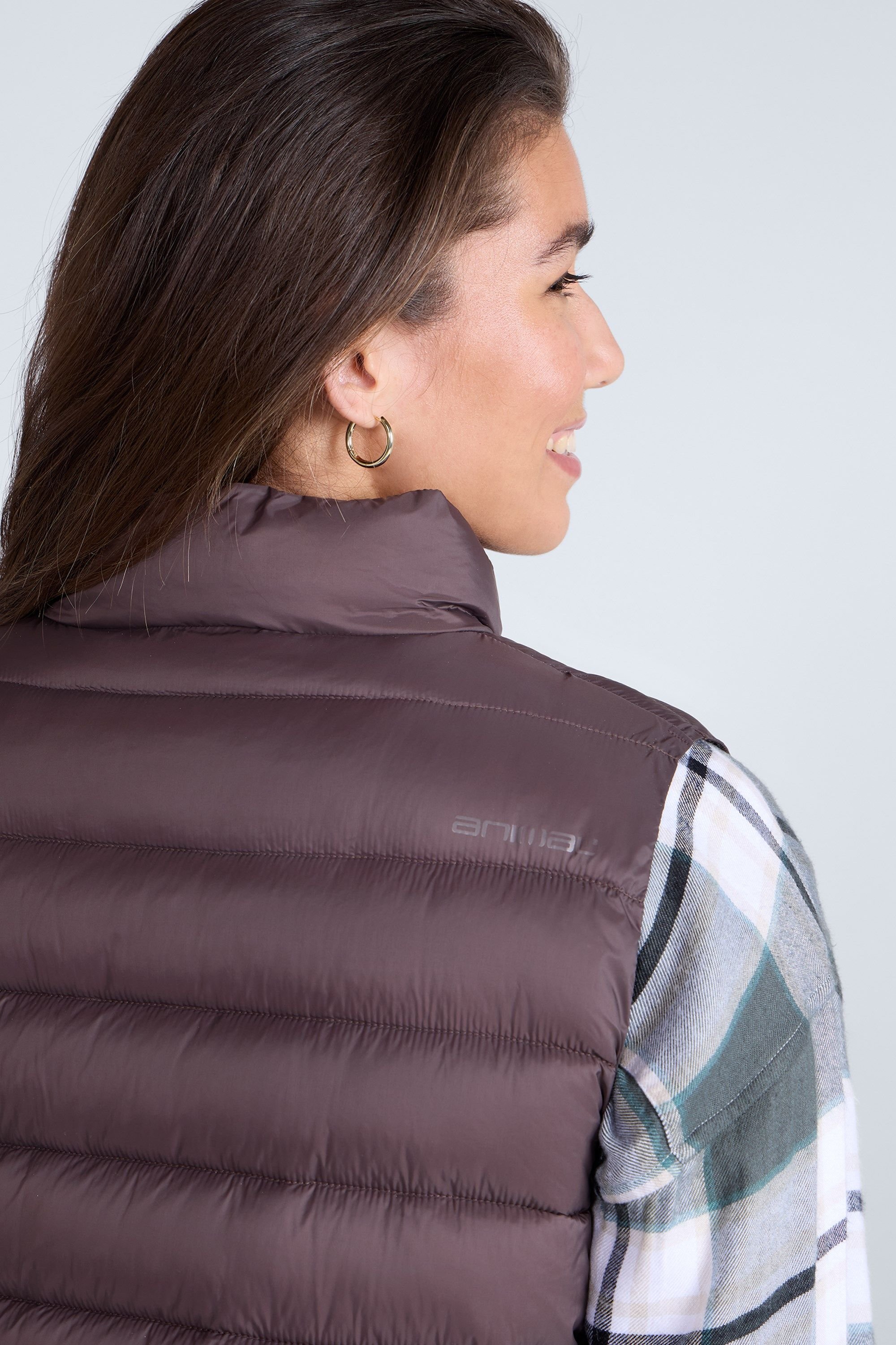 Animal Animal Women's 'Light Cosi' Lightweight Water Resistant PFC Free Warm Padded Gilet in Dark Mauve - 3