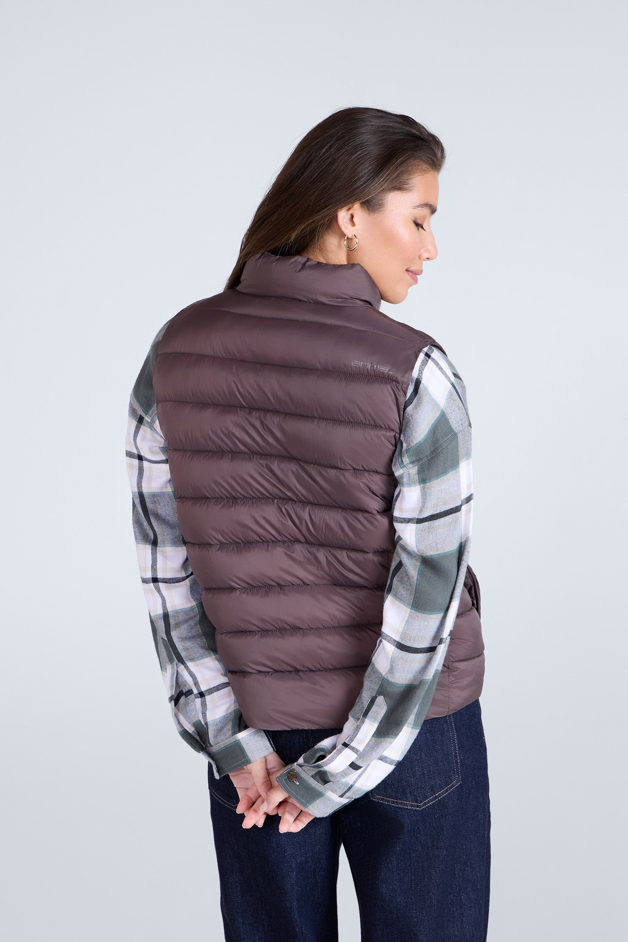 Animal Animal Women's 'Light Cosi' Lightweight Water Resistant PFC Free Warm Padded Gilet in Dark Mauve - 4