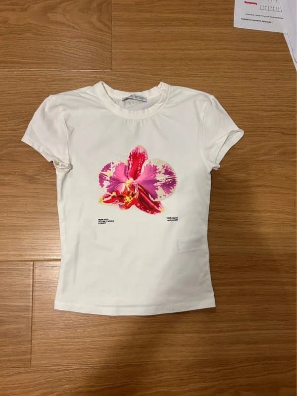 Bershka hibiscus flower, summer, baby tee