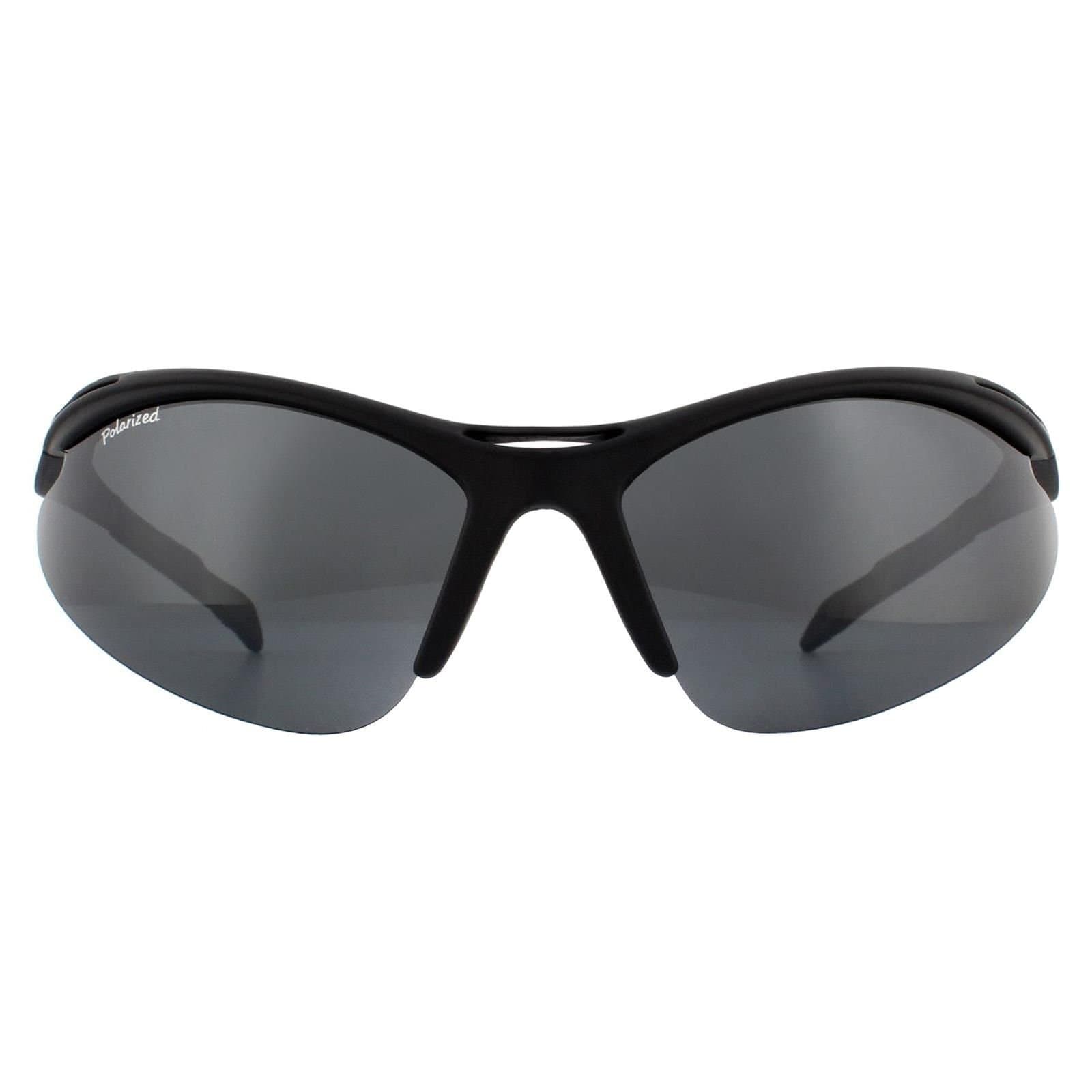 montana montana Men's Wrap Black Rubber Smoke Polarized Sunglasses