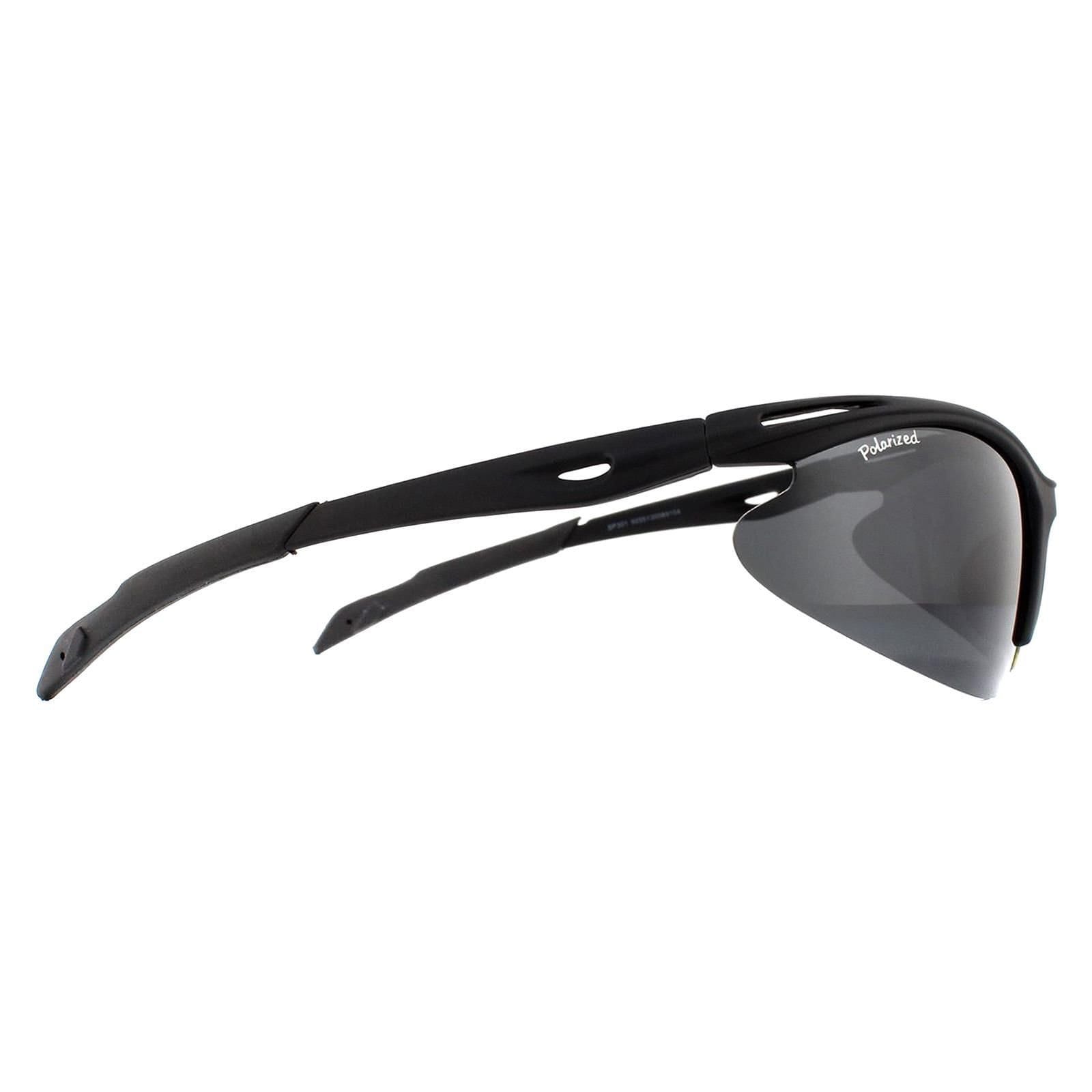 montana montana Men's Wrap Black Rubber Smoke Polarized Sunglasses - 4