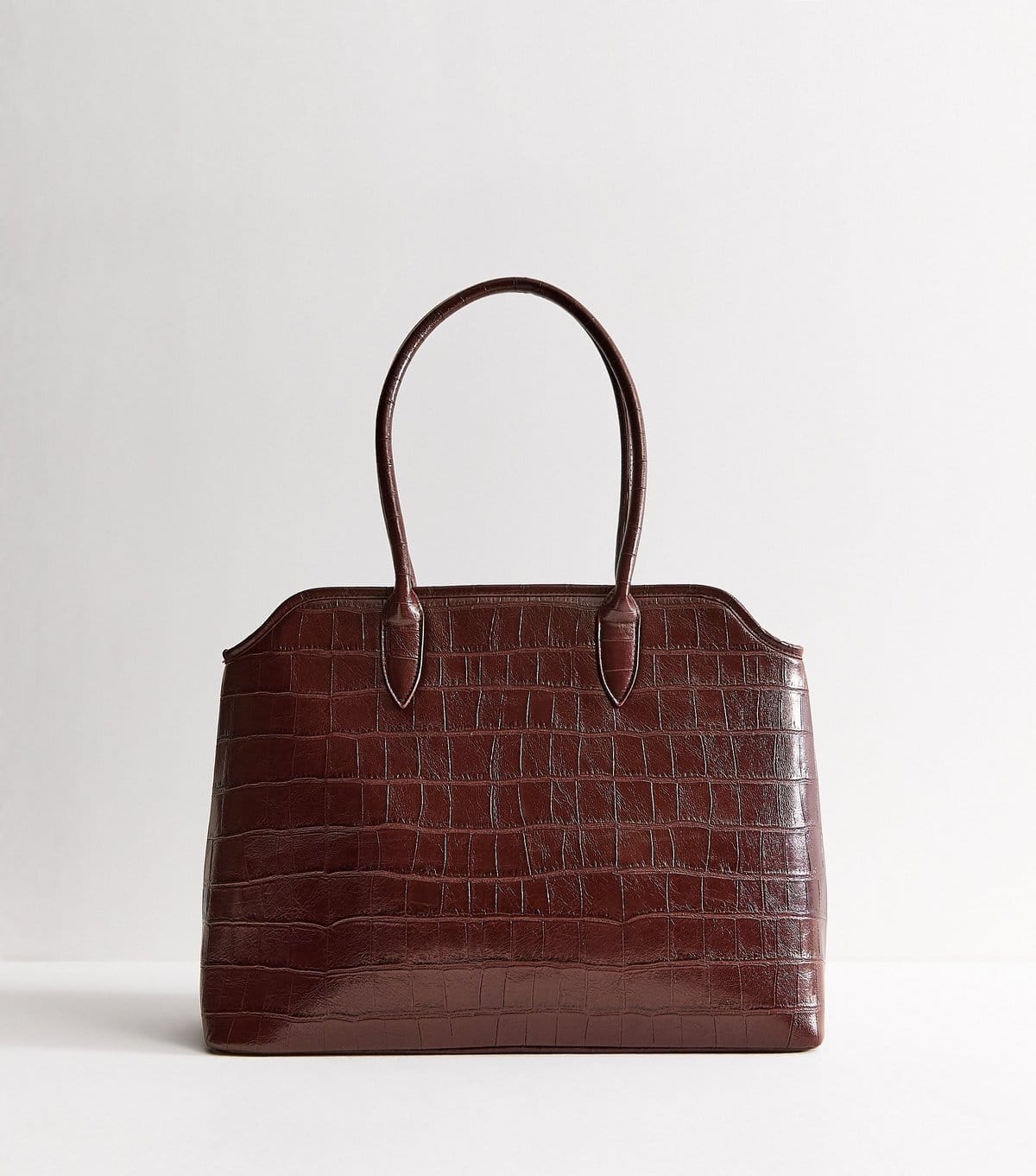 New Look Dark Burgundy Faux Leather Crocodile Embossed Tote Bag New Look - 4