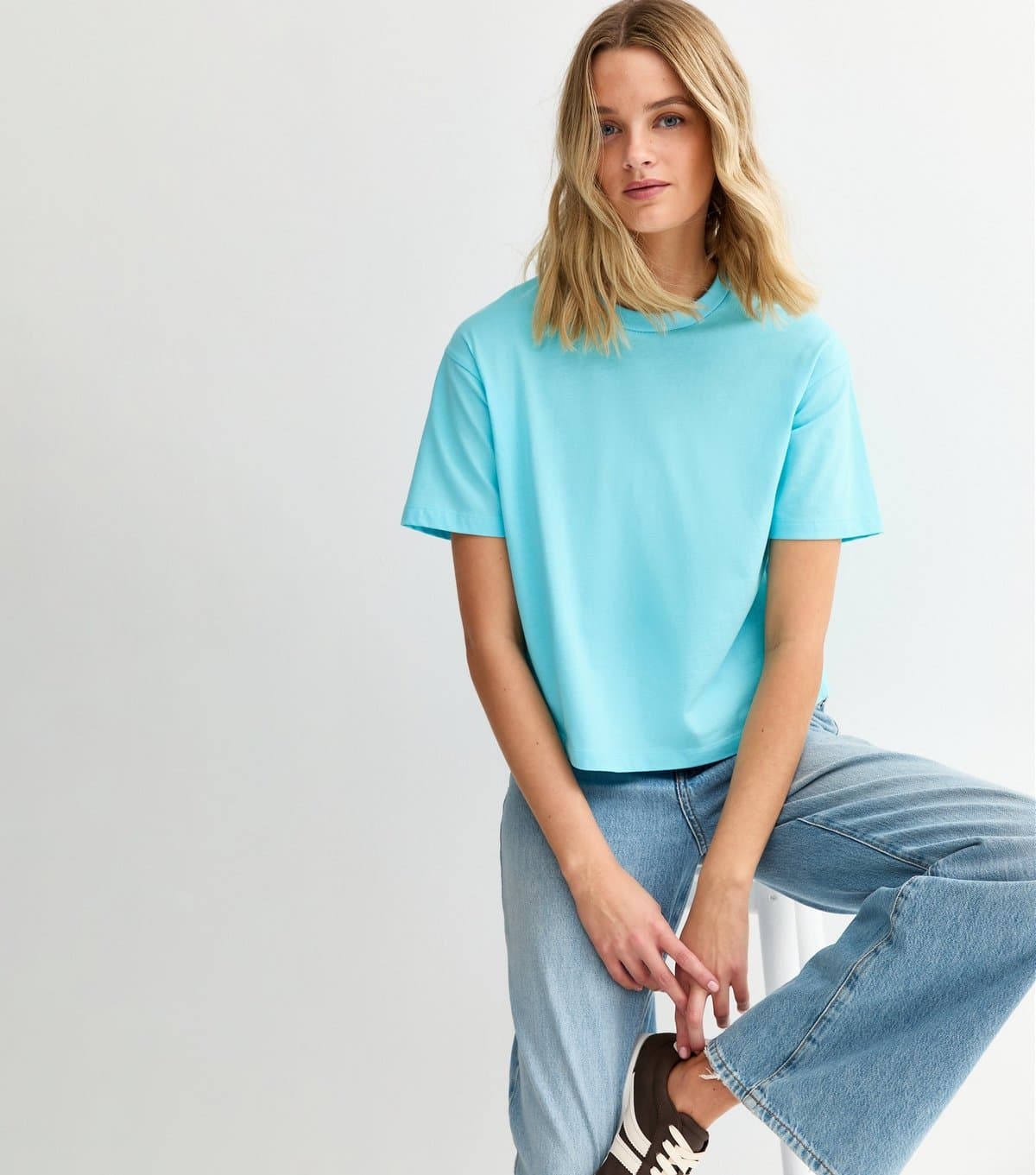 New Look Women's Teal Cotton Boxy T-Shirt New Look