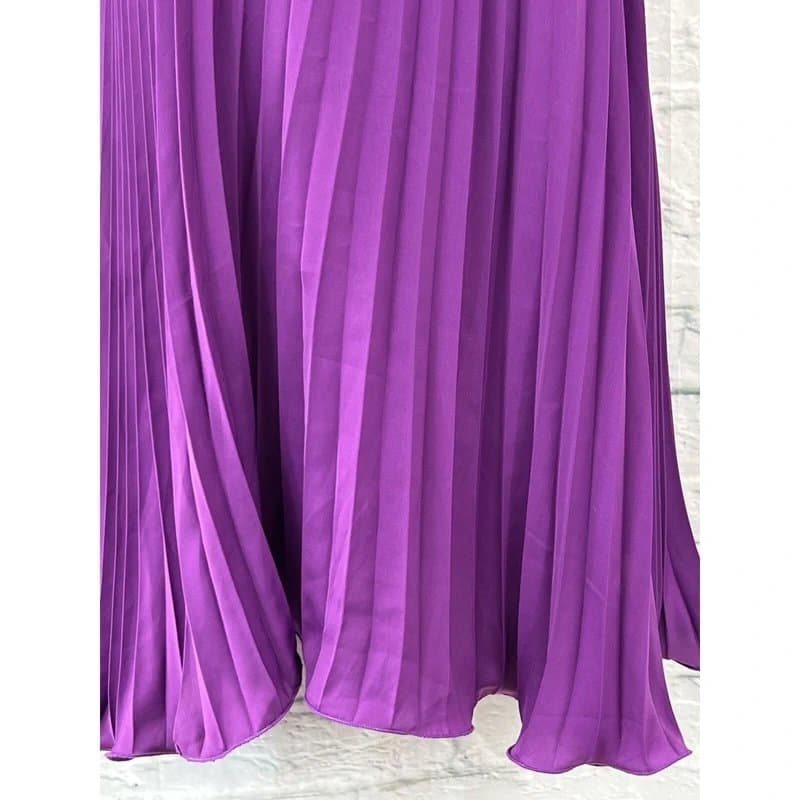 New Look New Look Ladies Party Tent Dress Purple Size 8 One Shoulder Pleated ~ No Belt
