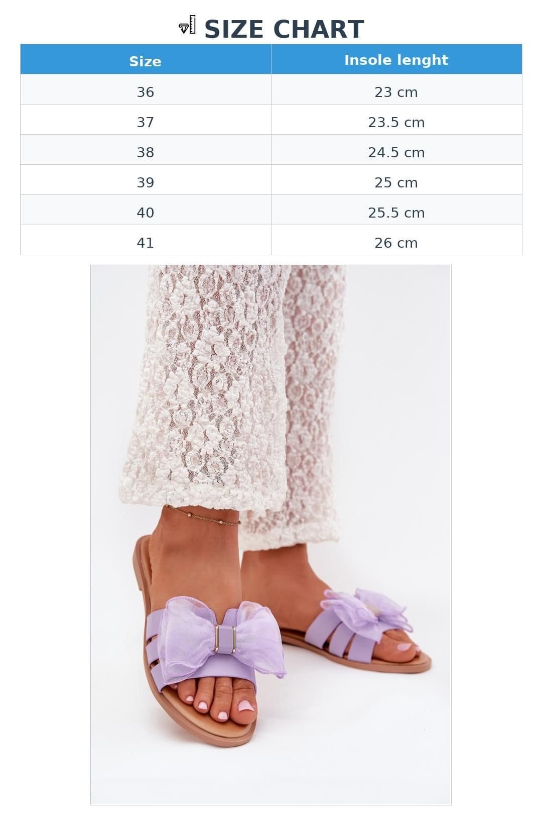 Love Lace Love Lace Women's Flat Heel Tulle Bow Sandals for Everyday Summer Wear Style in Violet - 4