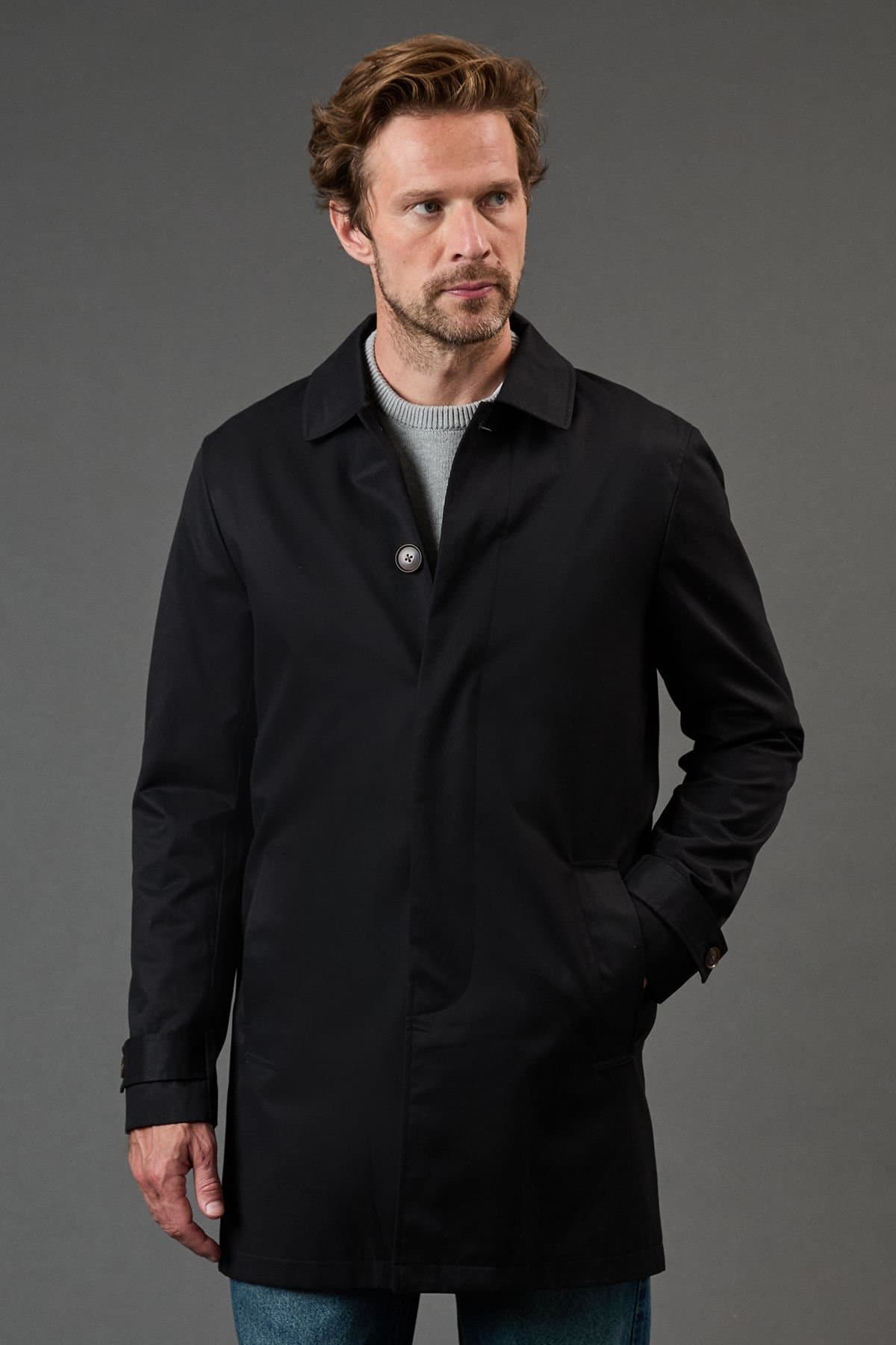 Maine Maine Men's Smart Cotton Mac in Black