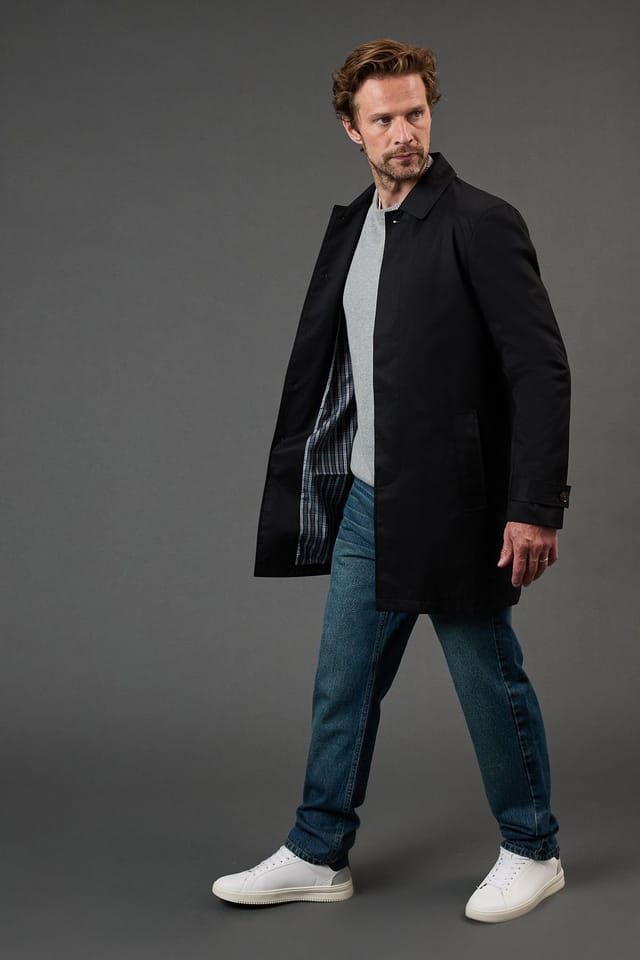 Maine Maine Men's Smart Cotton Mac in Black - 2