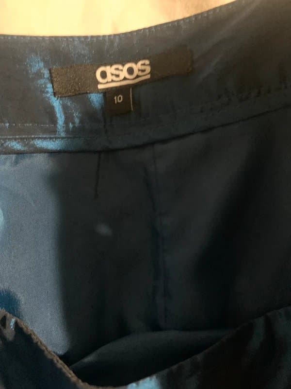 ASOS Sateen sheer teal/ turquoise skirt