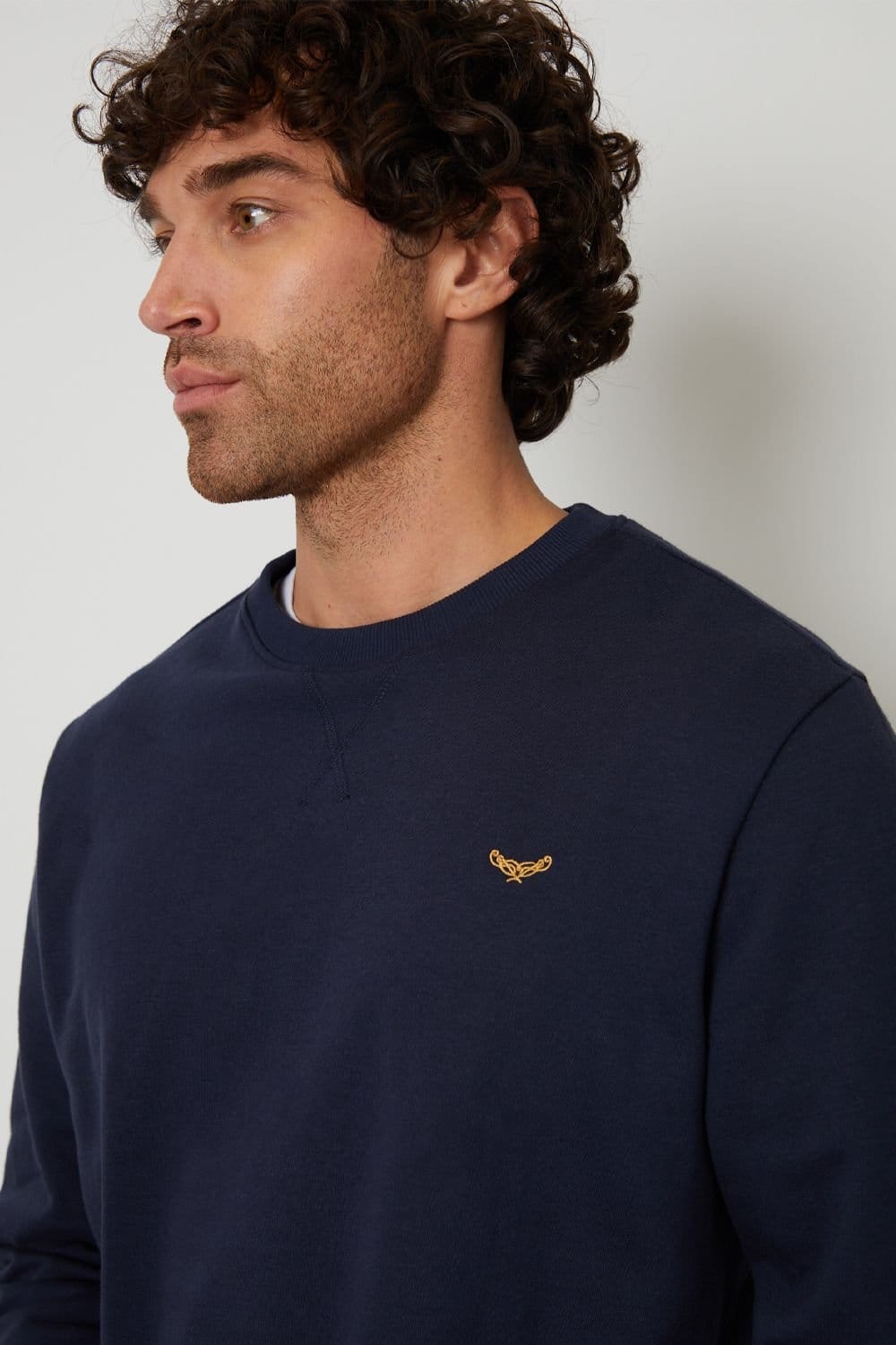 Threadbare Threadbare Men's Cotton Blend 'Satsuma' Crew Neck Sweatshirt in Navy - 4