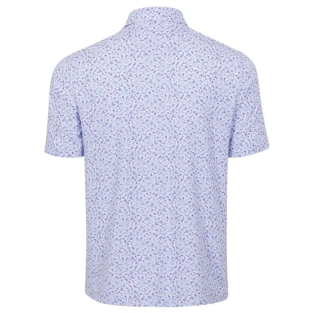 Greg Norman Greg Norman Men's Tee Time Getaway Golf Polo Shirt in Light Blue - 2