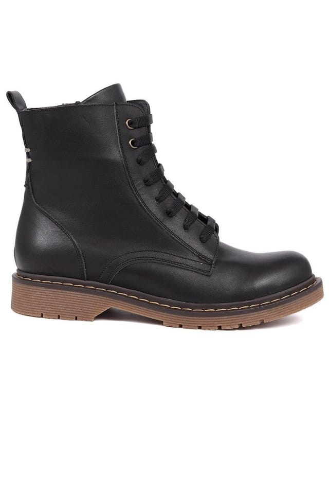 Bellissimo Bellissimo Women's Lace-Up Leather Boots in Black - 2