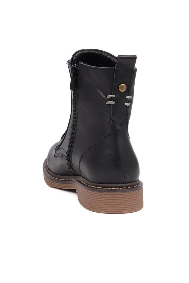 Bellissimo Bellissimo Women's Lace-Up Leather Boots in Black - 3