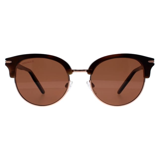 Serengeti Serengeti Women's Round Shiny Brown Mineral Polarized Drivers Brown Lela - 2