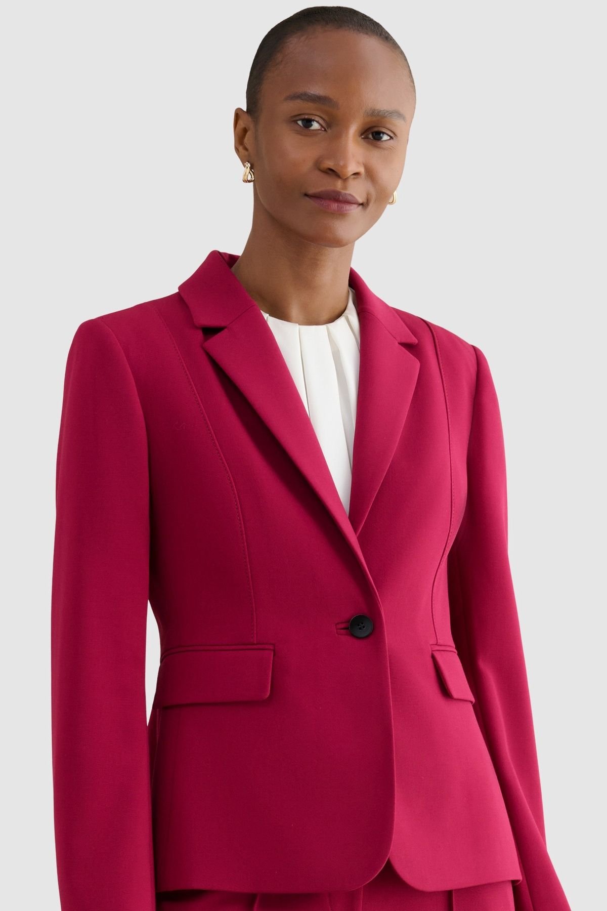 Hobbs London Hobbs London Women's Gemma Single Button Blazer in Fuchsia - 1