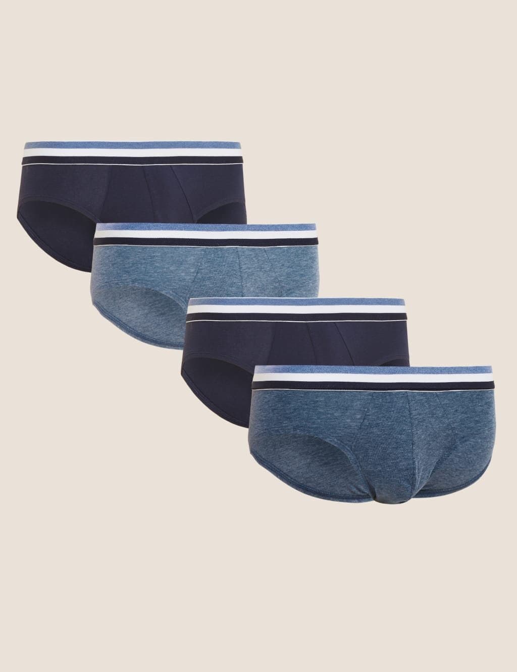 Marks & Spencer M&S 4 Pack Cotton Stretch Cool & Fresh™ Slips Denim Mix
