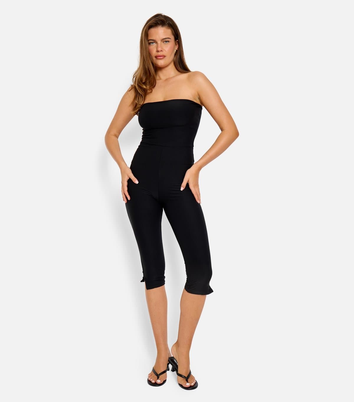 Public Desire Women's Black Jersey Bandeau Jumpsuit Public Desire New Look