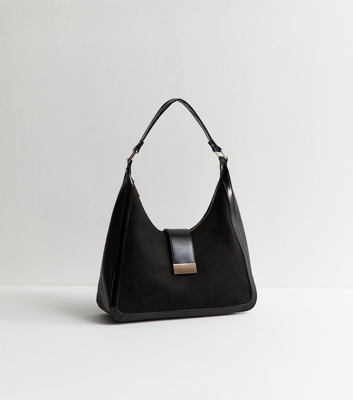 New Look Black Faux Suede Oversized Shoulder Bag New Look