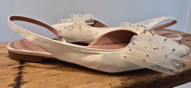 ASOS New cream tulle bow slingbacks- wedding size 41