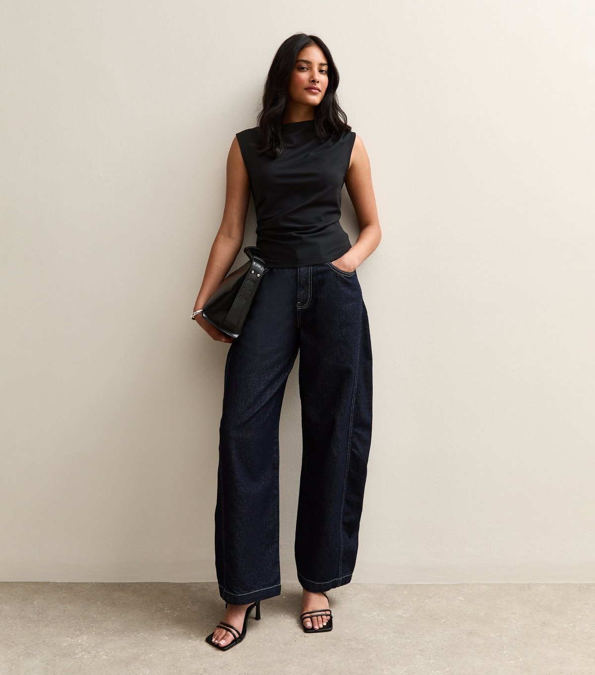 New Look Women's Black Ruched Jersey Tank Top New Look - 2