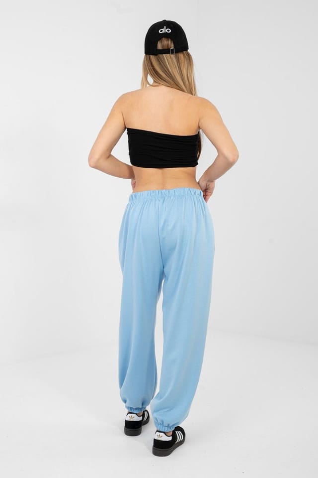 Love Lace Love Lace Women's Viscose Elastane Casual Jogger in Light Blue - 3