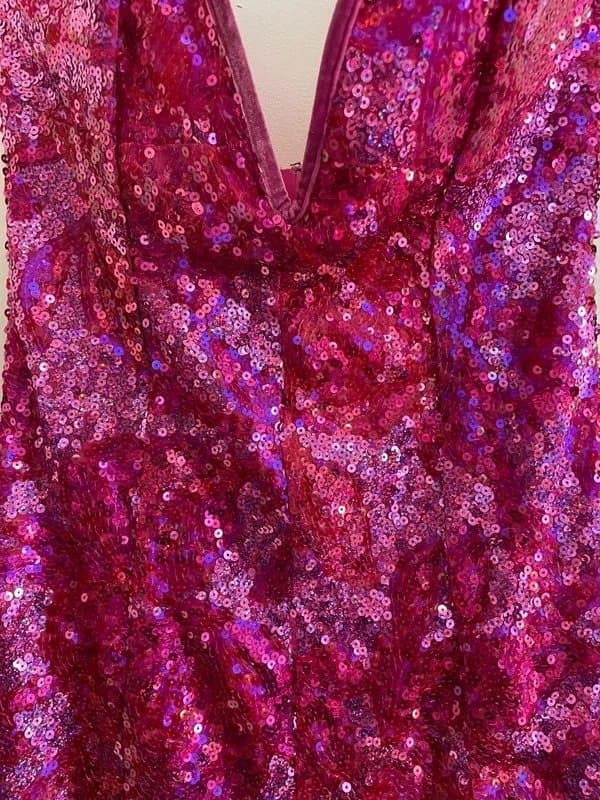 Bershka Bershka Women's Pink Sequin Sweetheart Dress Party Occasion Festival EUR L UK12