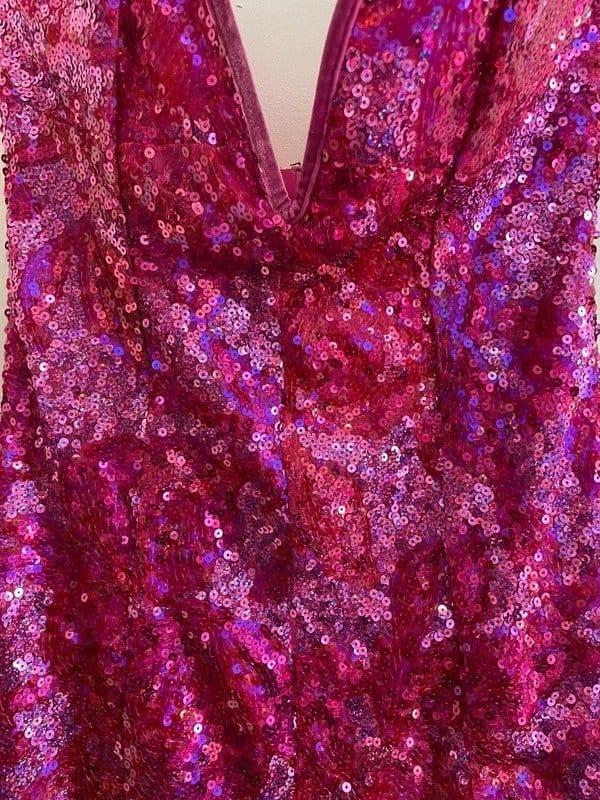 Bershka Pink Sequin Sweetheart Mini Dress