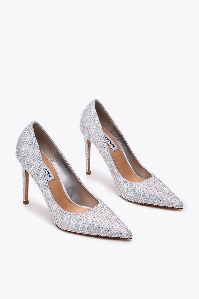 Steve Madden STEVE MADDEN Women's 'Thirve Heel Silver' Fabric Heels in Silver - 2