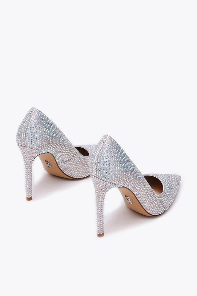 Steve Madden STEVE MADDEN Women's 'Thirve Heel Silver' Fabric Heels in Silver - 3