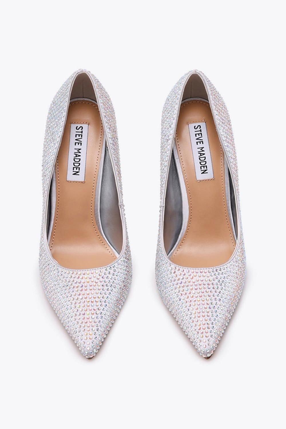 Steve Madden STEVE MADDEN Women's 'Thirve Heel Silver' Fabric Heels in Silver - 4