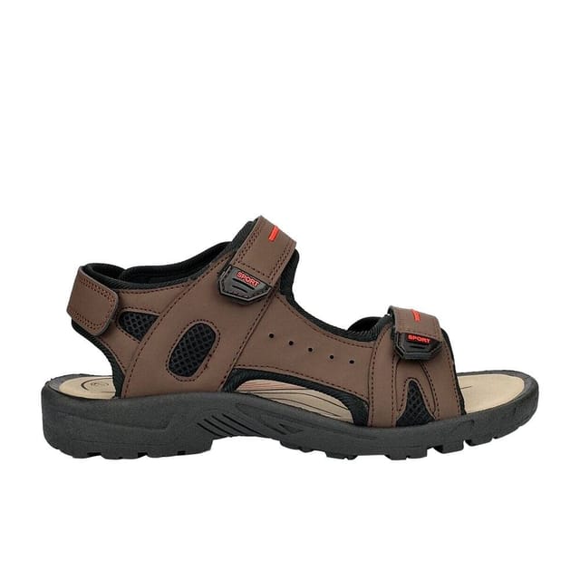 PDQ PDQ Men's Triple Touch Fastening Sports Sandals in Brown - 2