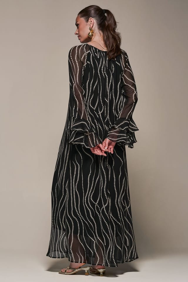 Jolie Moi Jolie Moi Women's Chiffon Long Sleeve Shift Maxi Dress - 2
