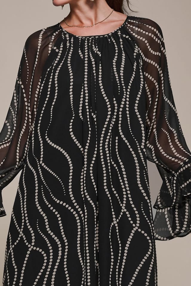 Jolie Moi Jolie Moi Women's Chiffon Long Sleeve Shift Maxi Dress - 3