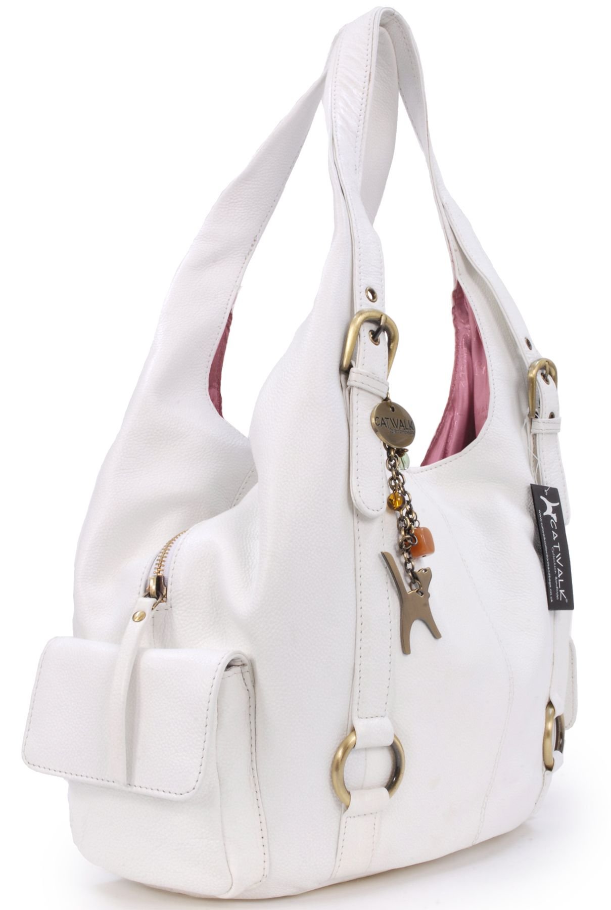 Catwalk Collection Handbags Catwalk Collection Handbags Women's Alex Large Leather Shoulder Bag in White - 3