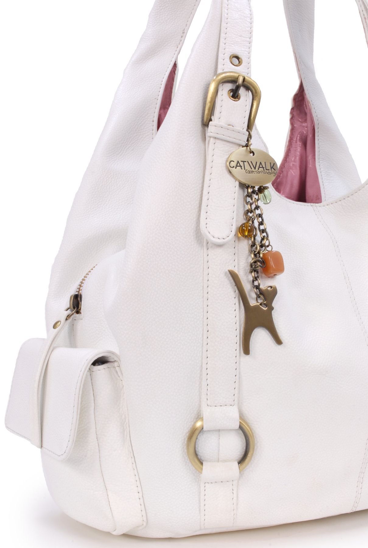 Catwalk Collection Handbags Catwalk Collection Handbags Women's Alex Large Leather Shoulder Bag in White - 4