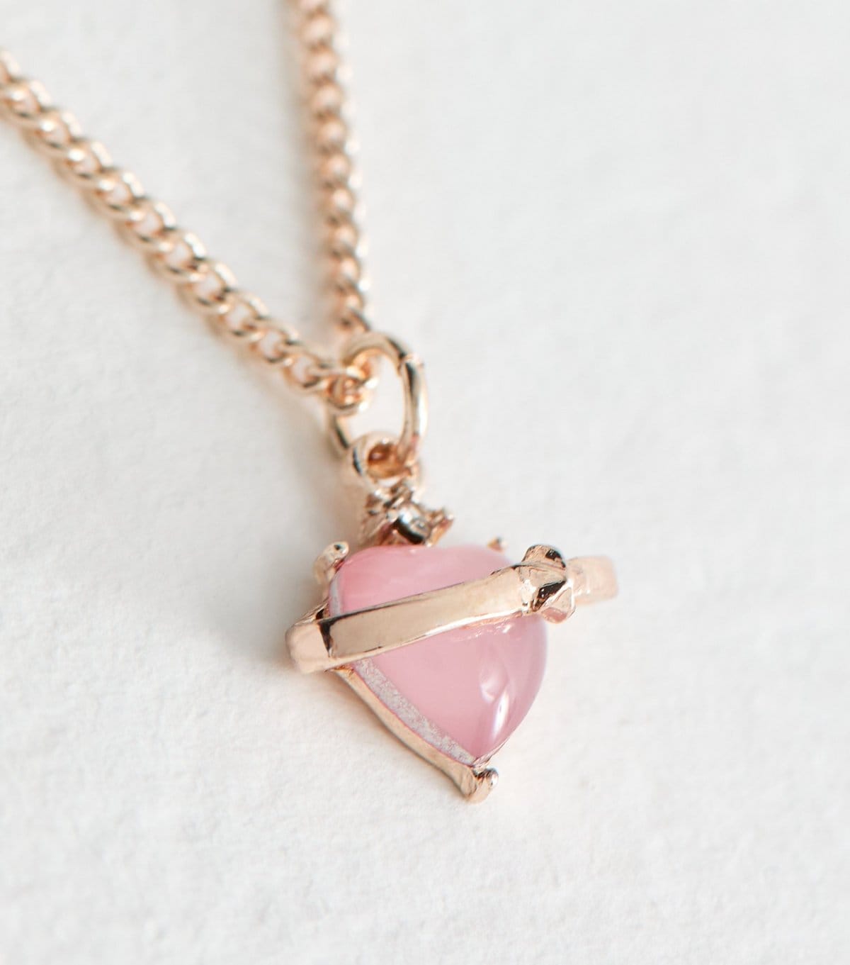 New Look Rose Gold Tone Heart Necklace New Look - 4