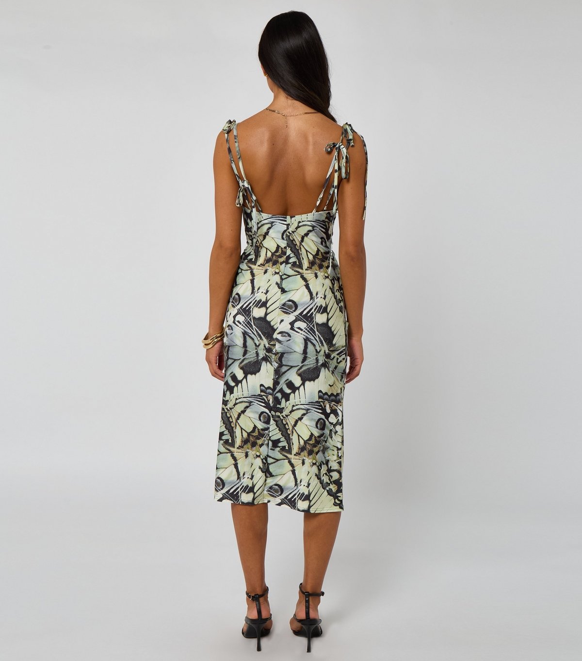 Urban Bliss Women's Green Ruched Maxi Split Midi Dress Urban Bliss New Look - 4