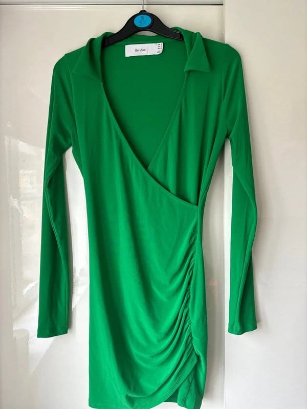 Bershka Green bershka collard mini dress - 1