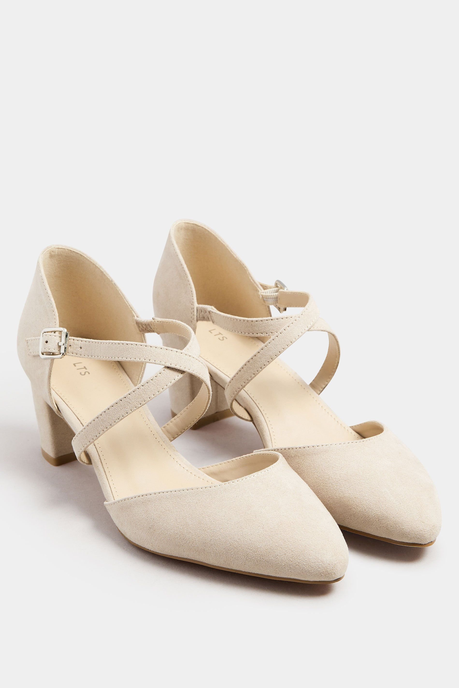 Long Tall Sally Long Tall Sally Women's Cross Strap Mary Jane Heels in Natural - 2